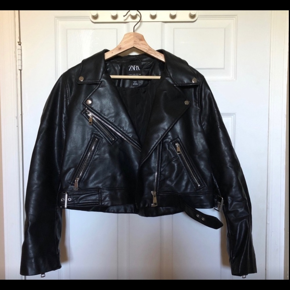 ZARA faux leather biker jacket